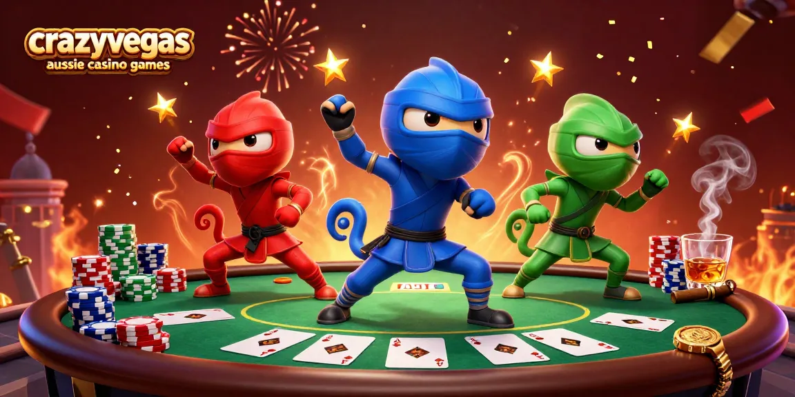 Join the action with crazyvegas aussie casino games featuring chameleons and poker elements.