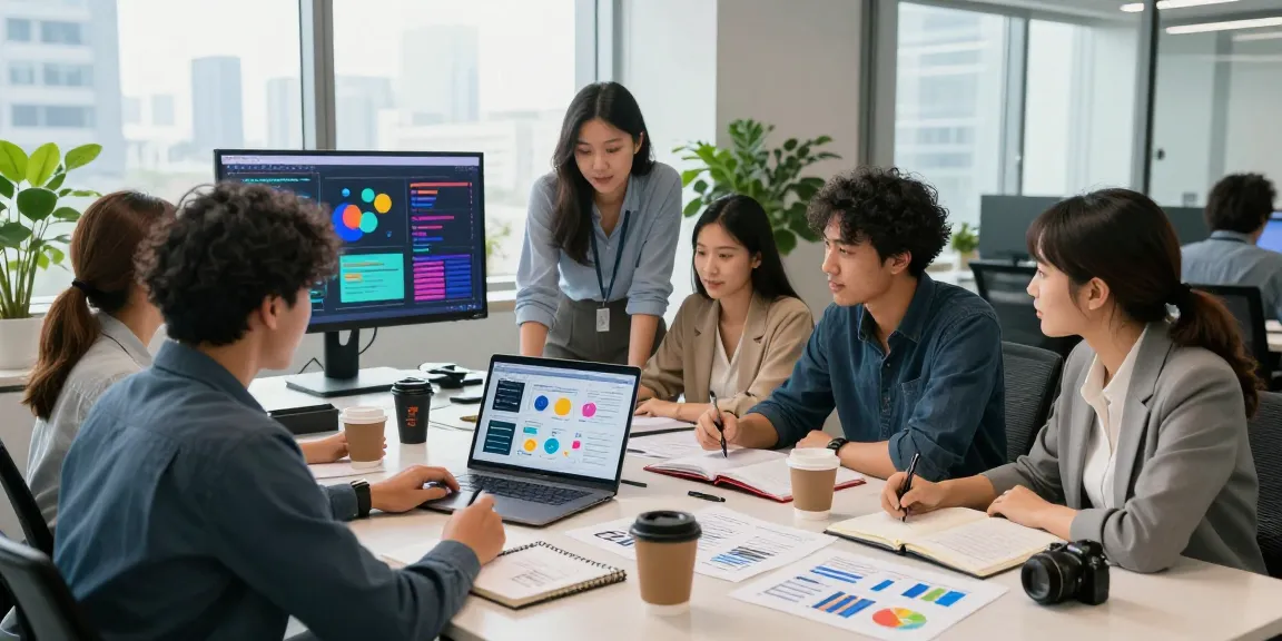 Team collaborating on a digital advertising solution in Canada, showcasing modern marketing strategy.